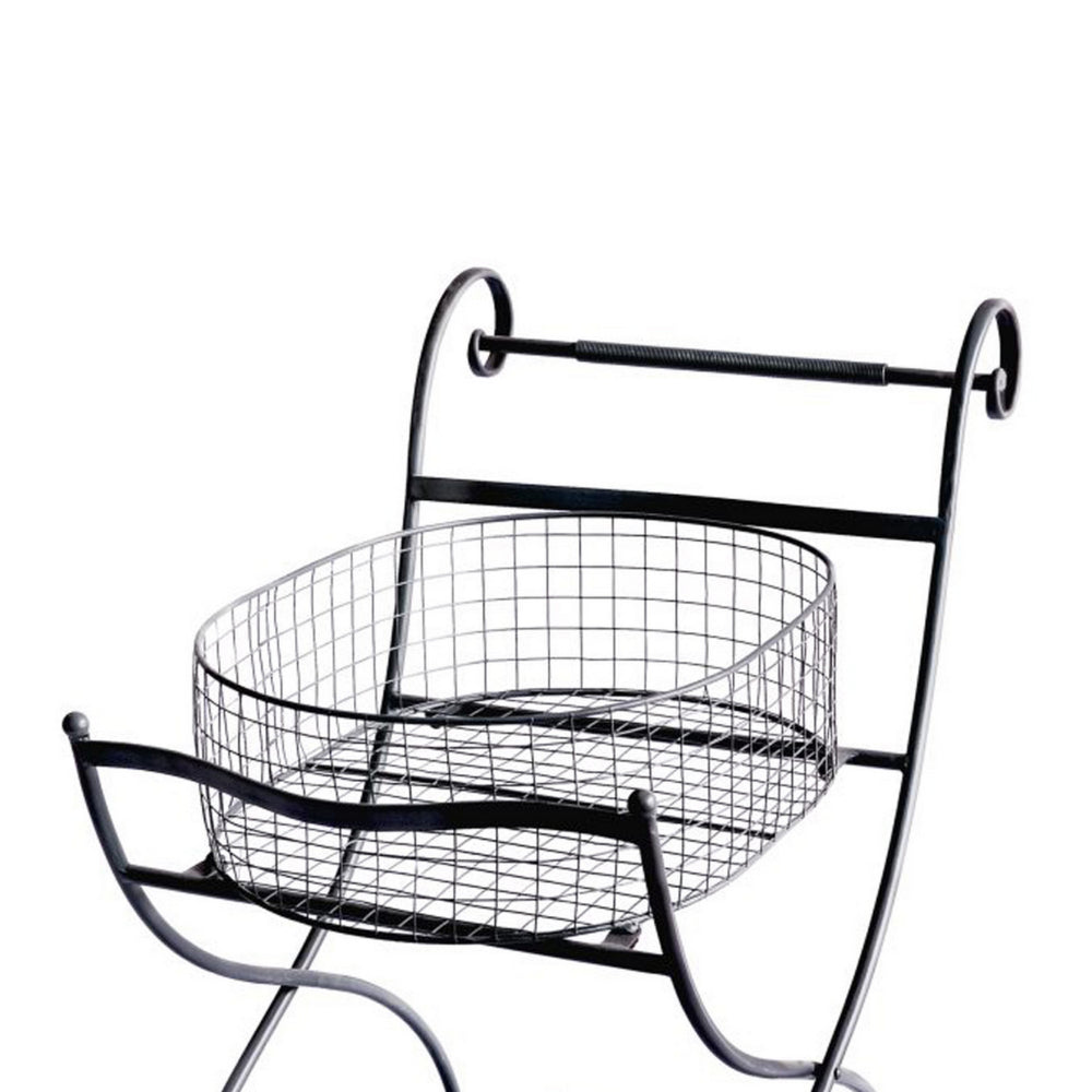 BM155894 Well-designed Metal Utility Cart & Stand, black