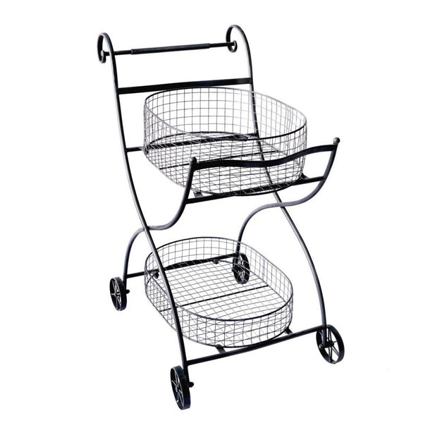 BM155894 Well-designed Metal Utility Cart & Stand, black