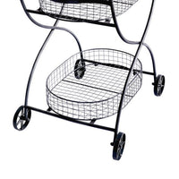 BM155894 Well-designed Metal Utility Cart & Stand, black