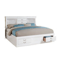 Luxurious And Stylish Queen Size Bed With Storage, White - AMF-24490Q