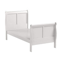 Sophisticated Contemporary Style Twin Size Sleigh Bed, White - AMF-24515T