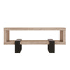 BM156208 Modern Driftwood Open Shelf Coffee Table, Gray and Brown