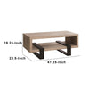 BM156208 Modern Driftwood Open Shelf Coffee Table, Gray and Brown