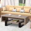 BM156208 Modern Driftwood Open Shelf Coffee Table, Gray and Brown