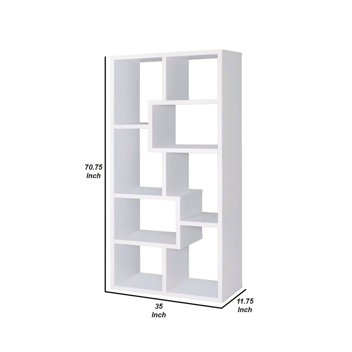 BM156224 Mesmerizing Multiple Cubed Rectangular Bookcase, White