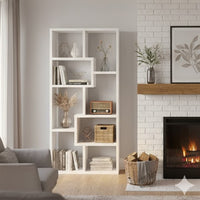 BM156224 Mesmerizing Multiple Cubed Rectangular Bookcase, White