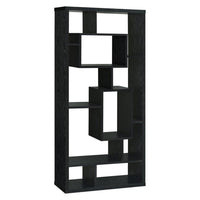 BM156232 Asymmetrical Cube Black Book Case with Shelves