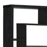 BM156232 Asymmetrical Cube Black Book Case with Shelves