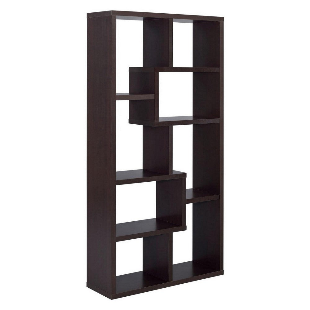 BM156233 Contemporary Asymmetrical Cube Bookcase, Brown