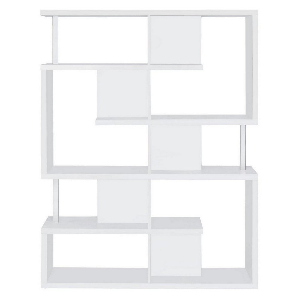 BM156246 Splendid white bookcase With Chrome Support Beams