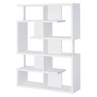 BM156246 Splendid white bookcase With Chrome Support Beams