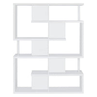 BM156246 Splendid white bookcase With Chrome Support Beams