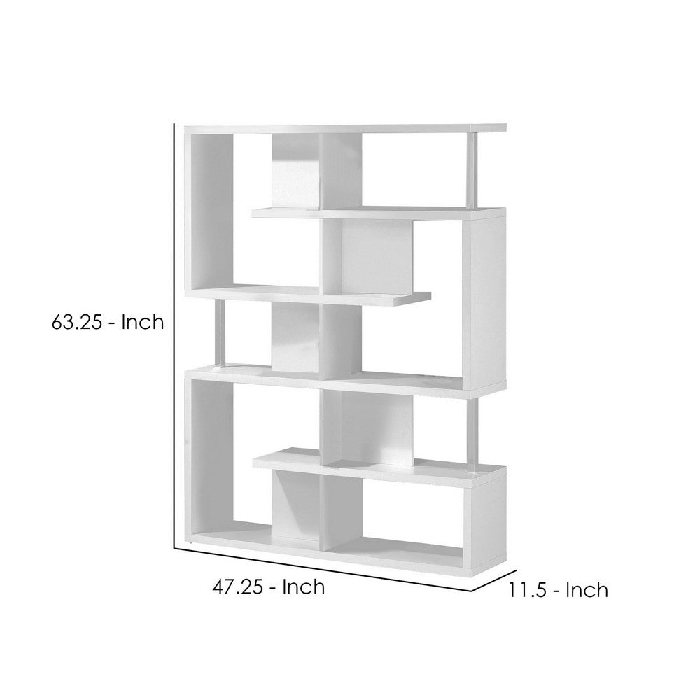 BM156246 Splendid white bookcase With Chrome Support Beams