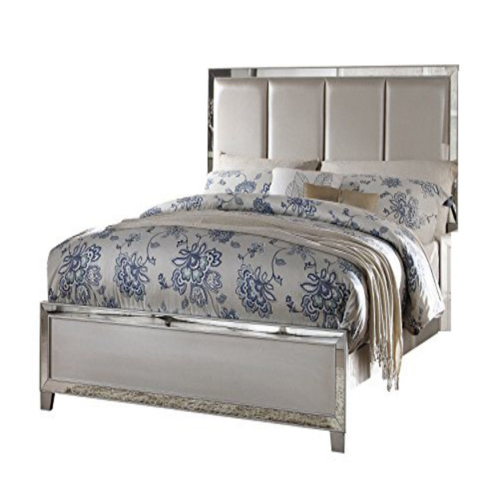 Contemporary Style Elegant Queen Size Bed With Padded Headboard, Gold - AMF-24830Q