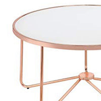 Striking Coffee Table, Frosted Glass & Rose Gold - AMF-81835