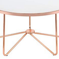 Striking Coffee Table, Frosted Glass & Rose Gold - AMF-81835