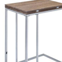 Vogue Side Table, Weathered Oak & Chrome - AMF-81849