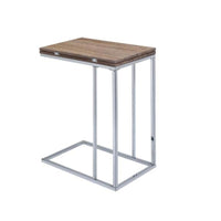 Vogue Side Table, Weathered Oak & Chrome - AMF-81849