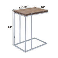 Vogue Side Table, Weathered Oak & Chrome - AMF-81849