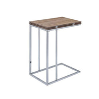 Vogue Side Table, Weathered Oak & Chrome - AMF-81849