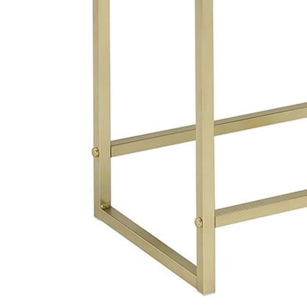 BM157286 Astonishing Side Table, White & Gold