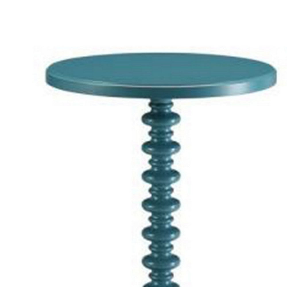 BM157295 Astonishing Side Table With Round Top, Teal Blue