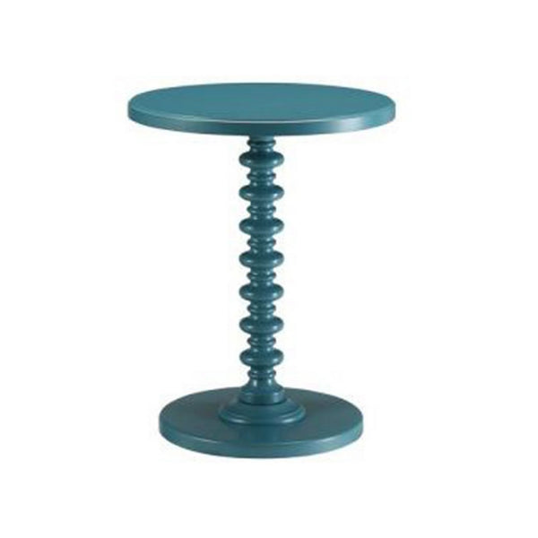 BM157295 Astonishing Side Table With Round Top, Teal Blue