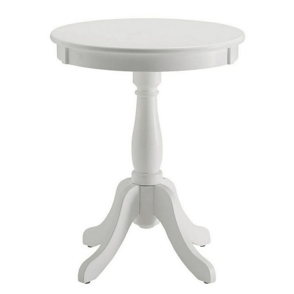 BM157298 Astonishing Side Table With Round Top, White