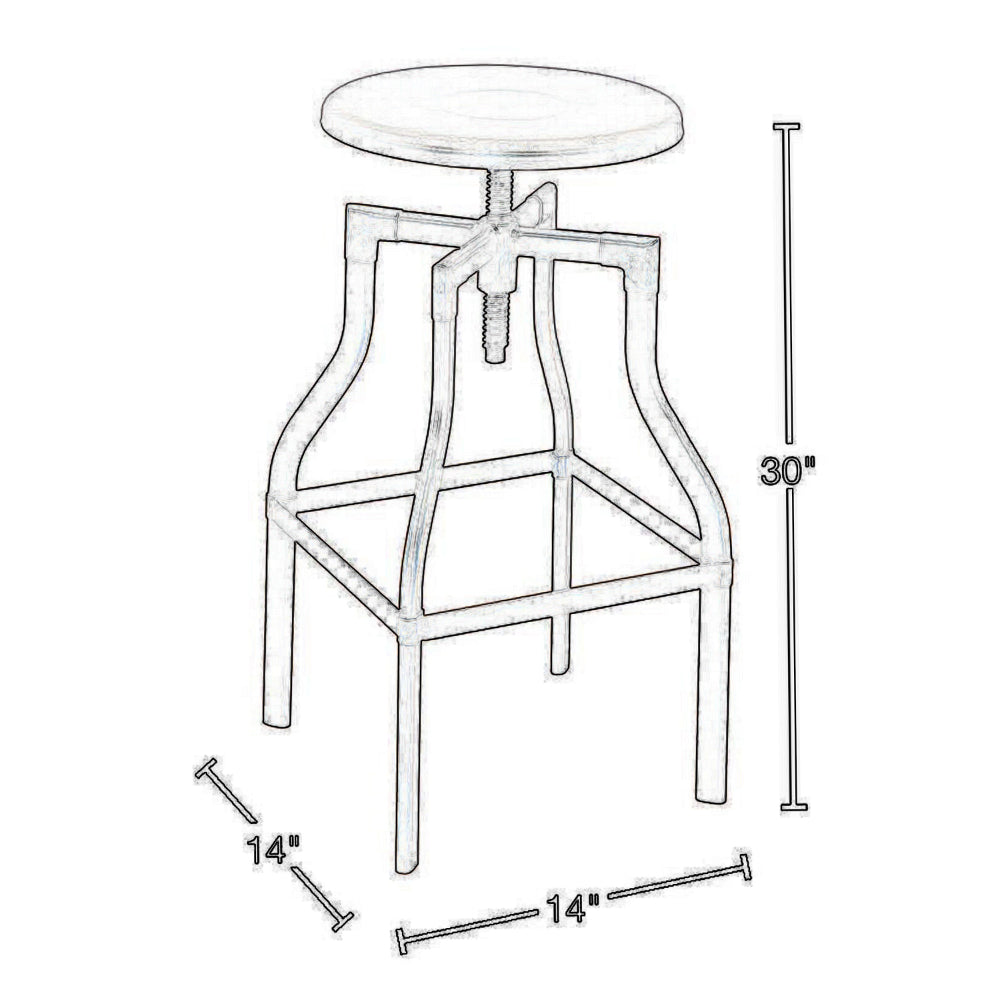 BM157317 Adjustable Stool with Swivel, Antique Copper