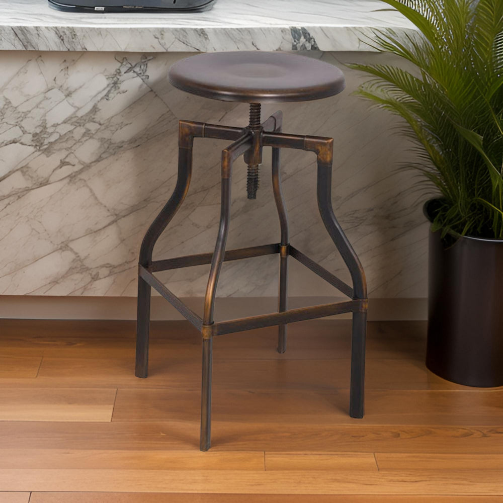 BM157317 Adjustable Stool with Swivel, Antique Copper