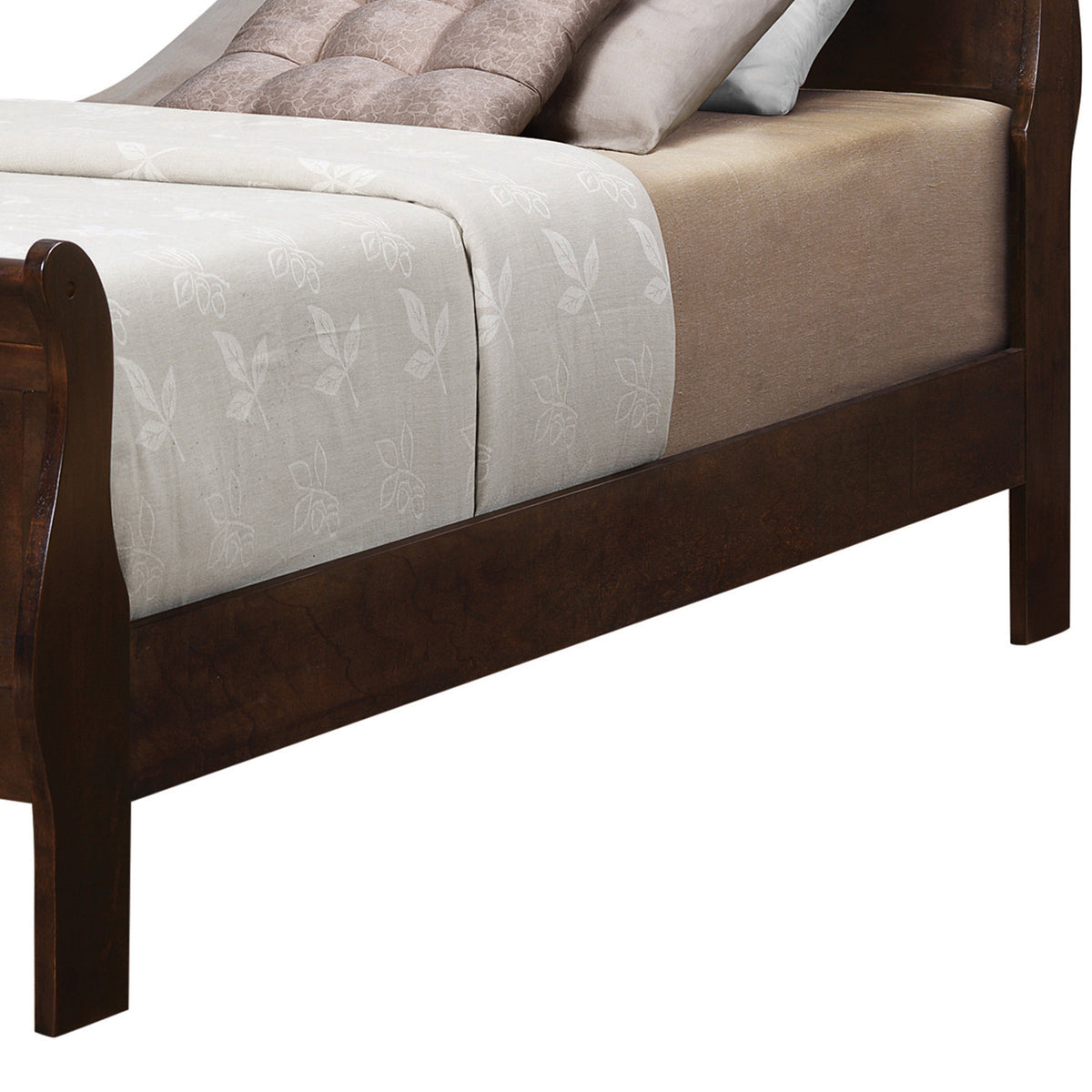Transitional Style Sturdy Twin Size Bed, Brown
