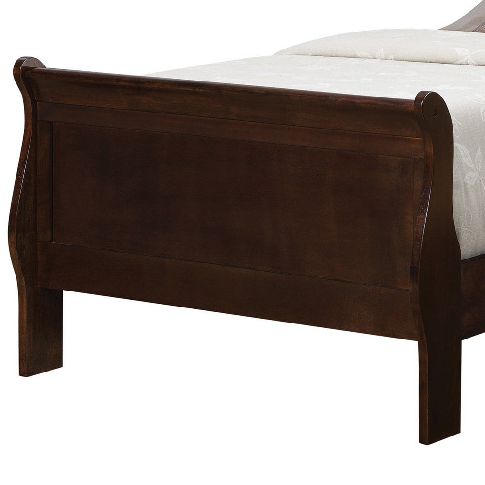 Transitional Style Sturdy Twin Size Bed, Brown