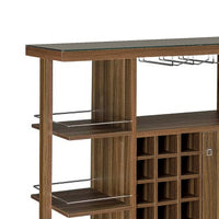 BM158064 Sturdy Modern Bar Unit with Wine Bottle Storage