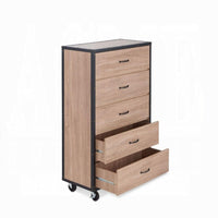 BM158837 Wooden Chest, Weathered Light Oak Brown