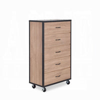 BM158837 Wooden Chest, Weathered Light Oak Brown