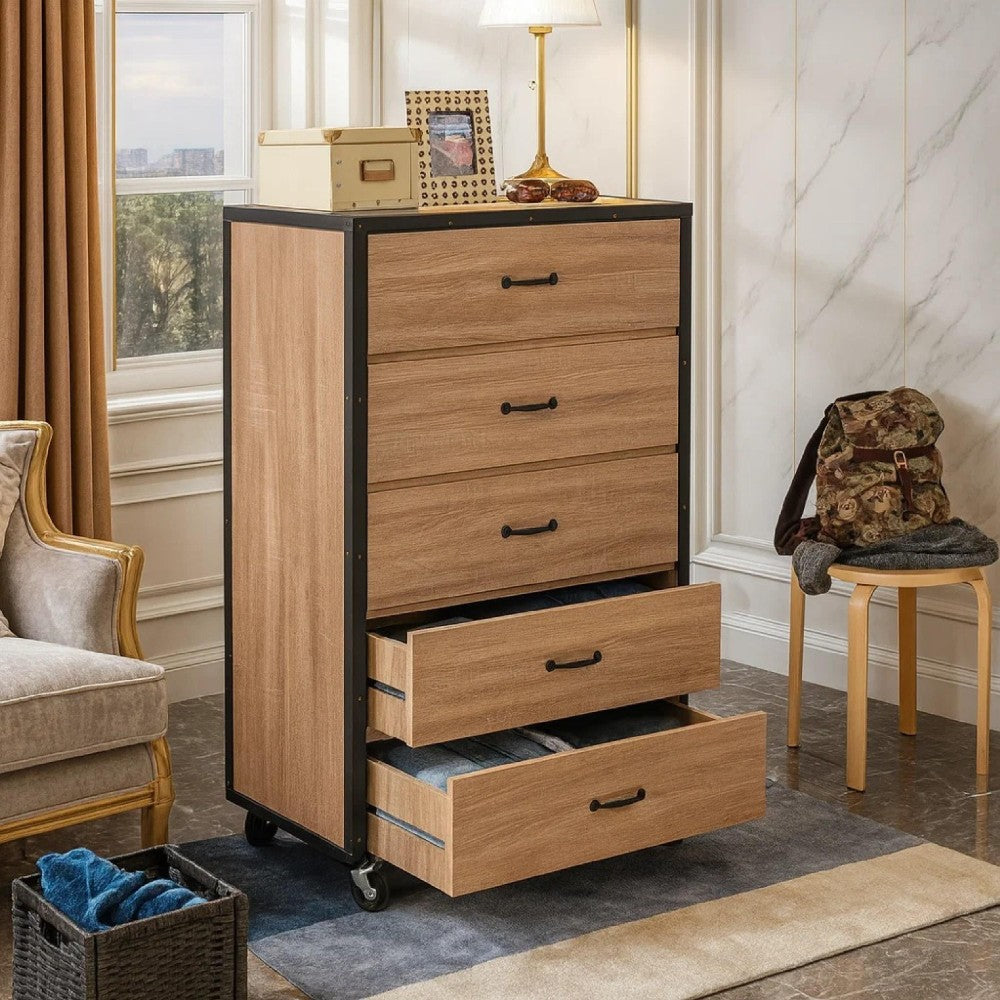 BM158837 Wooden Chest, Weathered Light Oak Brown