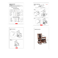 Mission Style Rocking Chair, Leather Upholstered Seat & Back, Tobacco and Dark Brown - BM159013