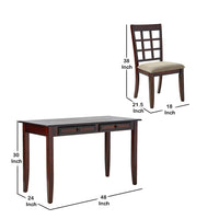 Transitional 2 Piece Wooden Desk Set, Brown - BM159085