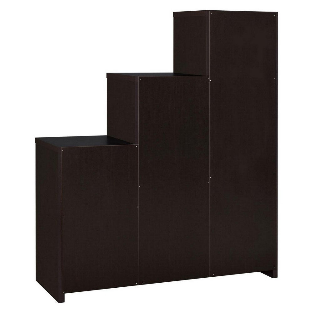 BM159127 Contemporary Bookcase with Stair-like Design, brown
