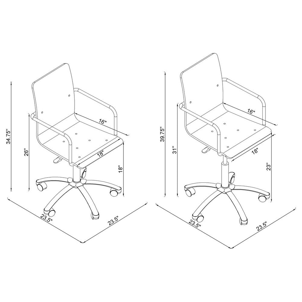 Modern Design Transparent Acrylic Adjustable Office Chair, Clear - BM159157