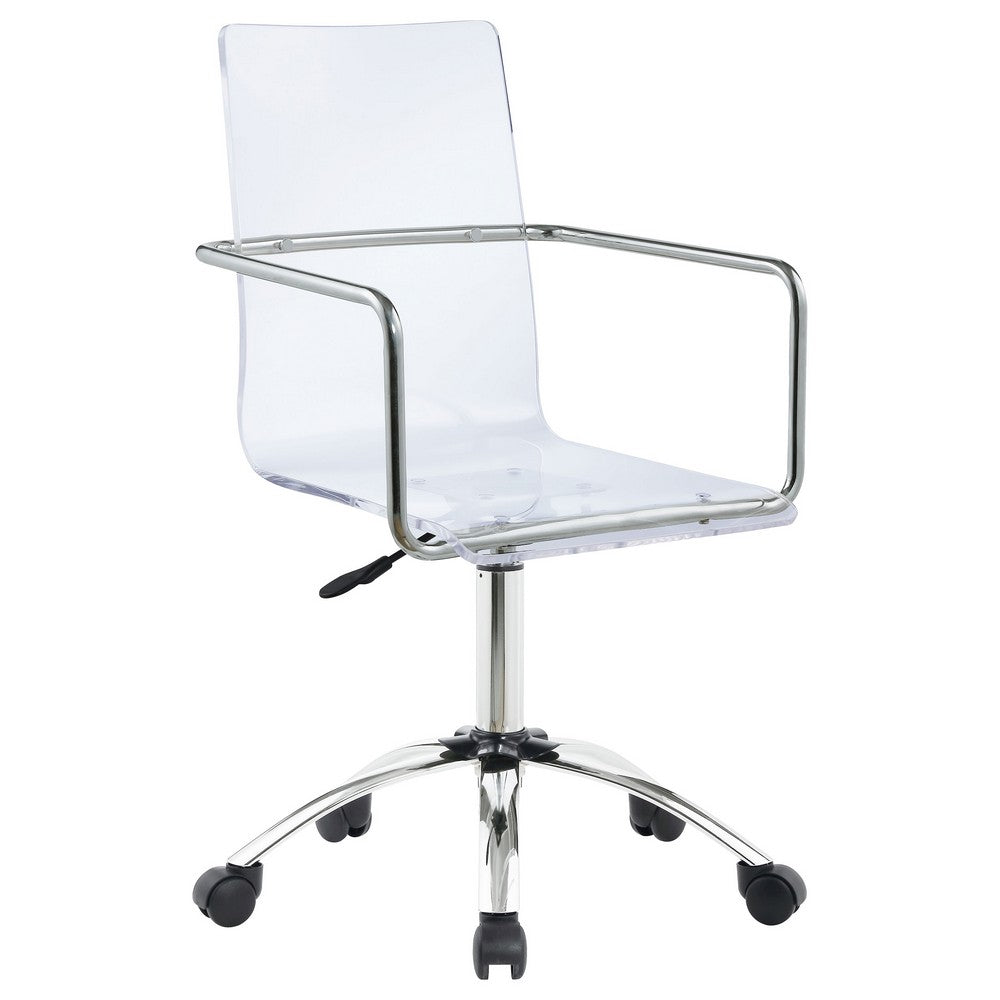 Modern Design Transparent Acrylic Adjustable Office Chair, Clear - BM159157
