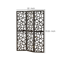 BM159226 Intricate Mosaic Cutouts Folding Screen, Black