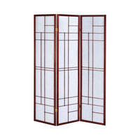 BM159229 Classic 3 Panel Wooden Folding Screen, Brown