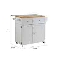 BM159253 Modish Dual Tone Wooden Kitchen Cart, Brown And White