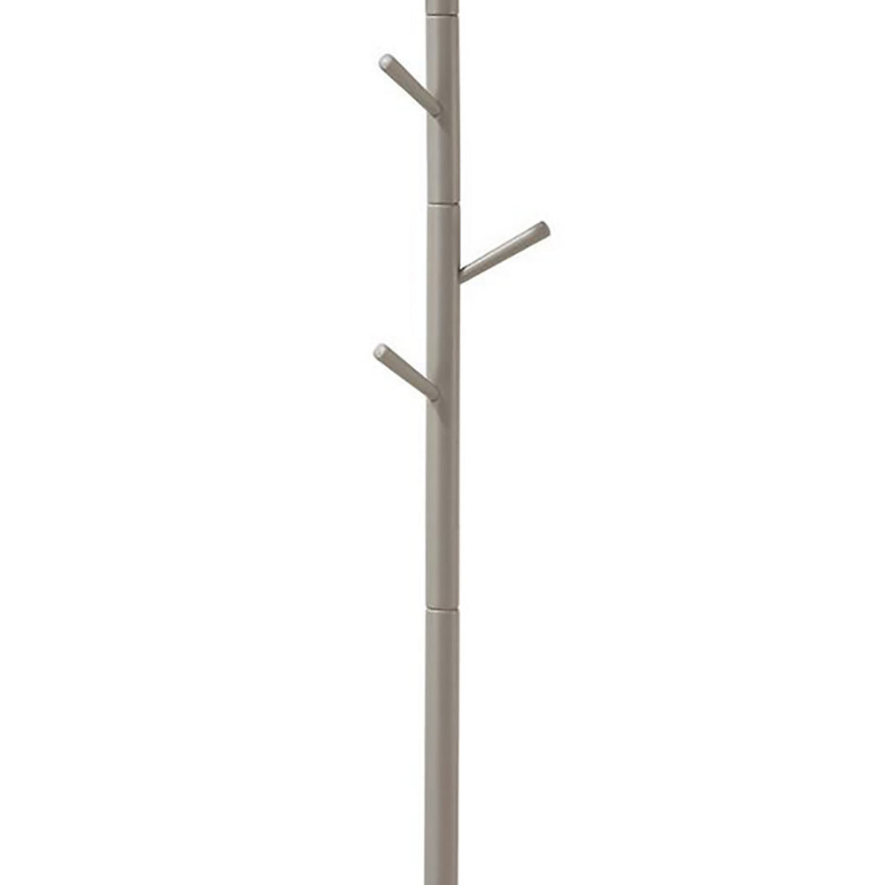 BM159260 Well-made Metal Coat Rack with Six Pegs, Gray