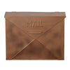 Spacious Envelope Shaped Wall Mount Iron Mail Box, Copper Finish - BM15926