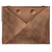 Spacious Envelope Shaped Wall Mount Iron Mail Box, Copper Finish - BM15926