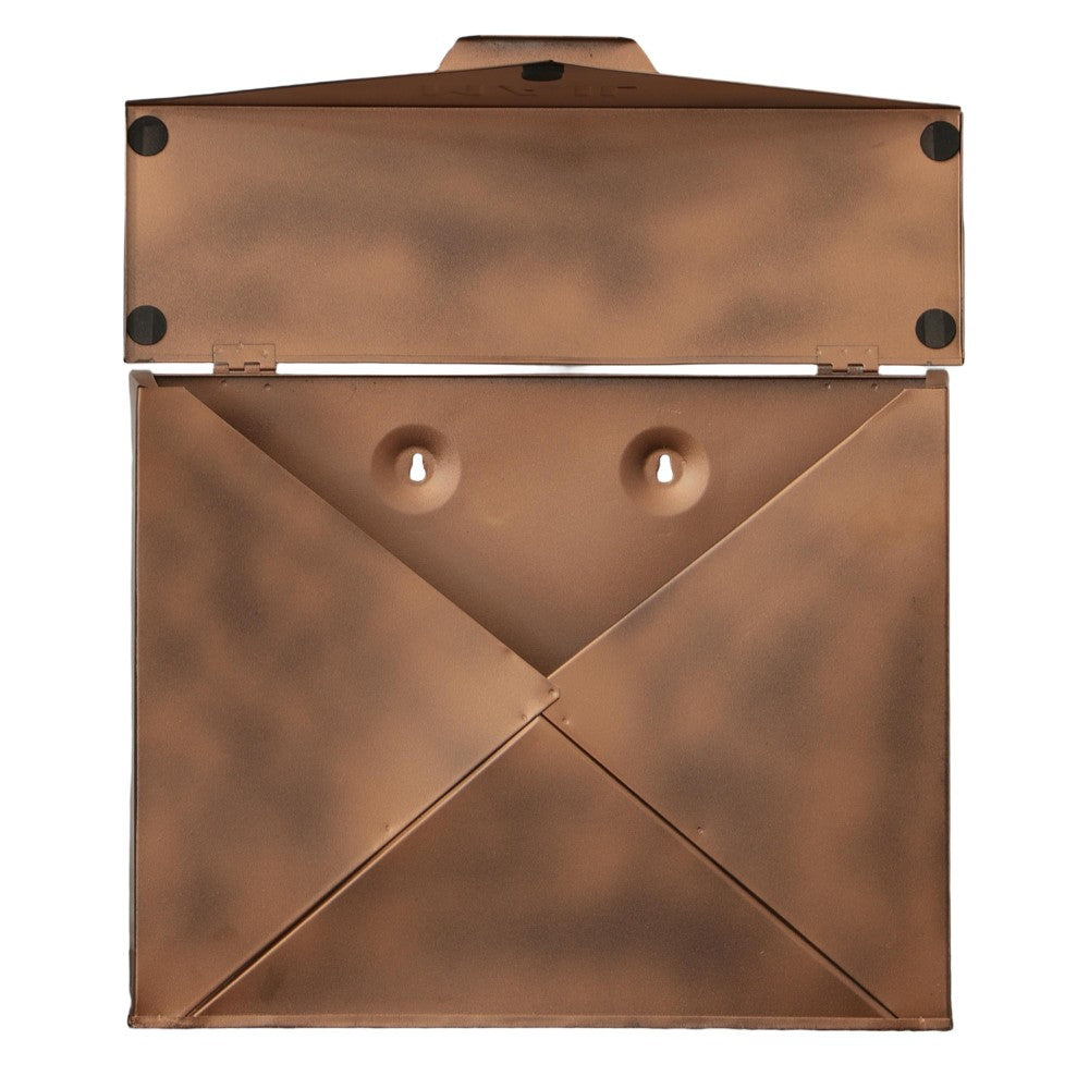 Buy Envelope Shaped Wall Mount Metal Mail Box, Copper – Benzara