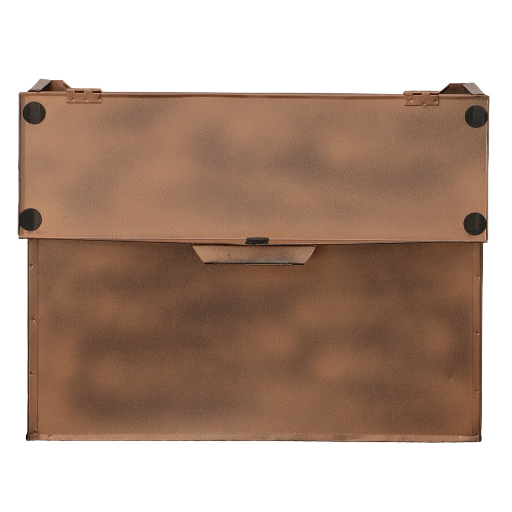 Spacious Envelope Shaped Wall Mount Iron Mail Box, Copper Finish - BM15926