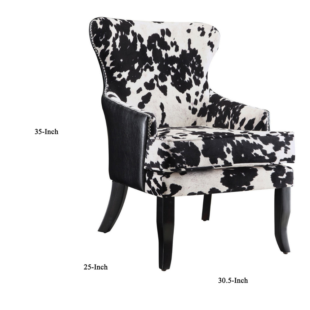 BM159280 Intriguingly Comfortable Accent Chair, Black/White